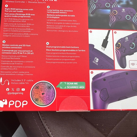 Nintendo Switch Afterglow Wave Controller - Purple - Picture 2 of 4
